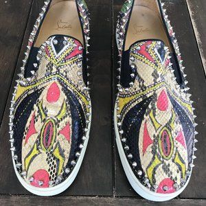 Men's Louboutin Snakeskin Studded Shoes-size 13